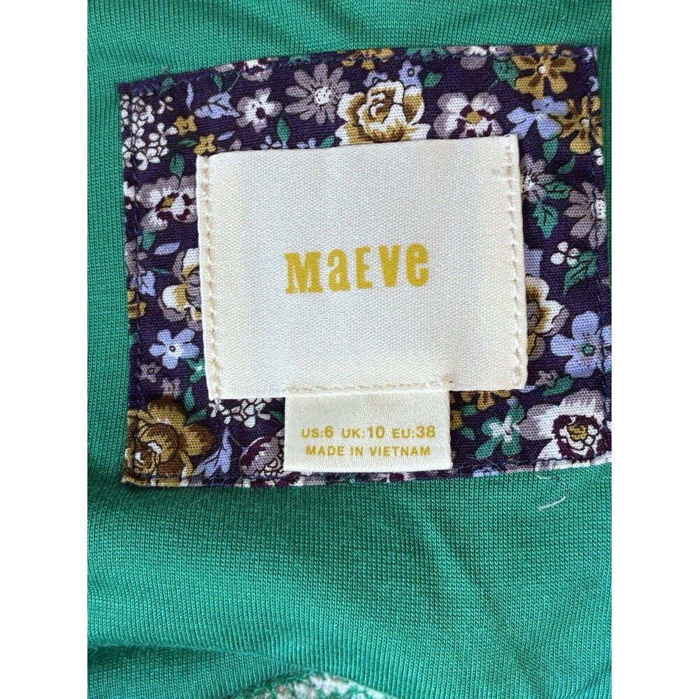 Maeve Anthropologie Green Dandelion Emma Dress Size 6 - Picture 7 of 9
